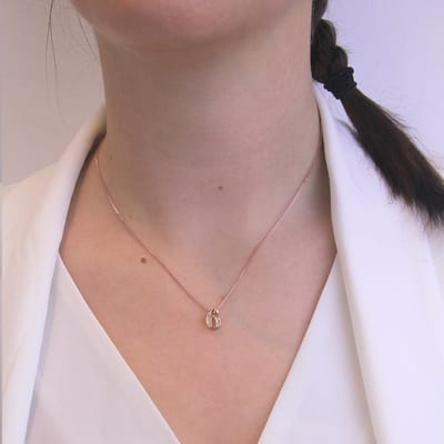 Nummer 6 hangers - Roségoud en kristal