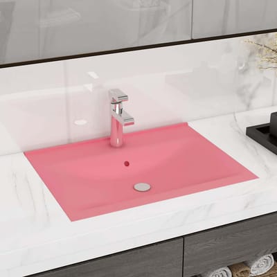vidaXL - Wastafel - met - kraangat - 60x46 - cm - keramiek - matroze