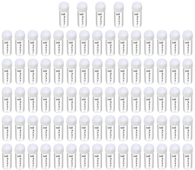 Set van 80 transparante laboratoriumtestbuizen van 5 ml met afneembare deksels en gegradueerde markeringen