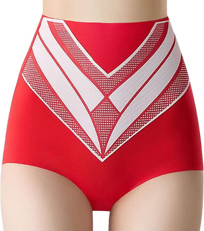 Titanium Shaping Shorts voor Medische Buikondersteuning, Hoge Taille, Yoga Ondergoed voor Vrouwen, Rood, L