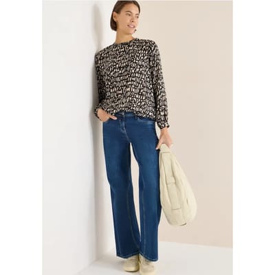 Blouse met gesmockte halslijn