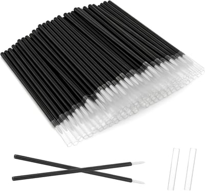 100 stuks fijne punt eyelinerborstels voor nauwkeurige oogmake-up, wegwerp applicators en oogschaduwtools, zwarte nylon kwaliteit
