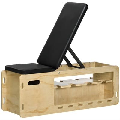 Verstelbare Halterbank – Gewichtstraining Fitness Bench voor Krachttraining – Multifuntionele Weight Lifting Bank – Natuurlijke Houtkleur