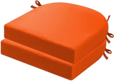 Stoelkussens voor buiten - Terraskussens set - Comfortabel zitten - Waterbestendig en UV-beschermend - 40x40 cm - Fel oranje