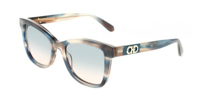 Ferragamo SF2108S Striped sand blue 54/19/145 WOMAN Zonnebrillen