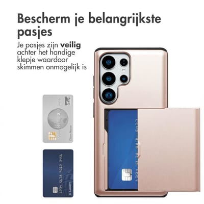 imoshion Hoesje met Pasjeshouder - Geschikt voor Samsung Galaxy S25 Ultra - Rosé Goud