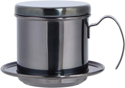 Roestvrijstalen Koffiepot - Koffiedruppelfilter Koffiezetapparaat - Koffie Zetten - Draagbaar Ontwerp - 70 mm Monddiameter - Titaan Zwart