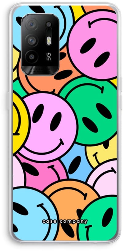 Case Company® - Hoesje geschikt voor Oppo A94 5G hoesje - Smiley N°1 - Soft Cover Telefoonhoesje - Bescherming aan alle Kanten en Schermrand