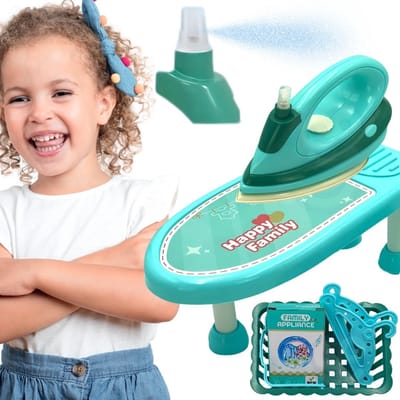 WOOPIE Strijkset 2in1 Strijkplank + Wasmand 6-delig