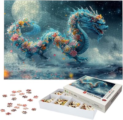 Puzzel 2000 stukjes voor volwassenen, drakenpuzzel met prachtige verpakking, 2000 stukjes, uitdagende puzzel voor volwassenen, bloemenpuzzel voor het hele gezin, cadeau voor dames, cadeau voor mannen