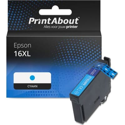 PrintAbout Inktcartridge 16XL (C13T16324012) Cyaan Hoge capaciteit geschikt voor Epson