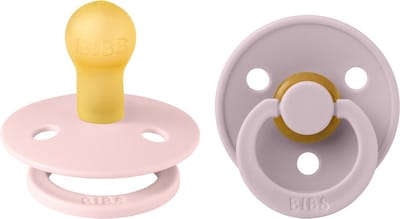 BiBS - Colour Pacifier - Stage 1 Fopspeen - 0+ maanden - 2 stuks - Dusky Lilac / Blossom