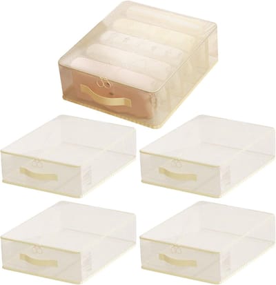 Kleding Opbergset - Opbergdozen Vlies - Kasten Organiseren - Met Handgrepen - 5 Delig - Meerkleurig