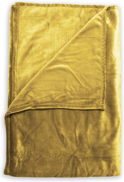 Zohome Plaid Cara - Warme deken voor op de bank - Zacht - 140x200 cm - Goud