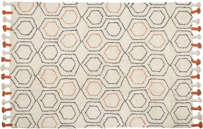 HAJIPUR - Laagpolig vloerkleed - Beige - 160 x 230 cm - Katoen