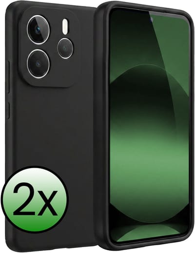 Hoesje 2 Stuks - Geschikt voor Xiaomi Redmi Note 14 5G - Sterk & Shockproof - Case Siliconen - Back Cover - Telefoon Hoes - Zwart