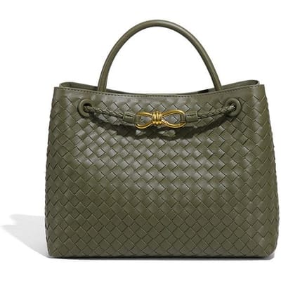 Retro Tas met Grote Capaciteit, Dames Handgeweven Tas, Veelzijdige Pendeltas, Modieuze en Casual Schoudertas/Crossbodytas gray