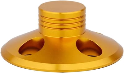 Platenspeler Stabilisator - Gewicht Vinyl - Verbeter Geluid - Universele Schijfdruk - 8 x 8 x 4 cm - Goudkleurig