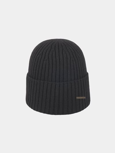 Hatland - Beanie voor heren - Valo Merino - Zwart - maat Onesize