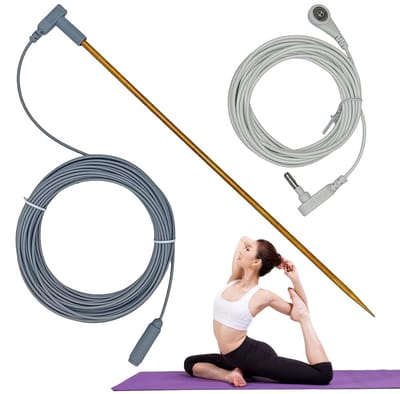 Draagbare Aardingskit - Bodemstaaf Kabelset - Elektrische Veiligheid - Zuiver Koper Materiaal - 30 cm Staaf 12m Kabel - Koperkleurig