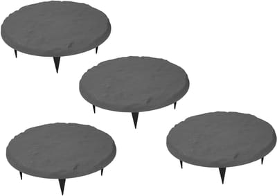 Buiten Stapstenen - Tuinpad Stenen - Decoratie Aanleggen - Inclusief Grondpennen - 39.9 Cm Diameter - Grijs