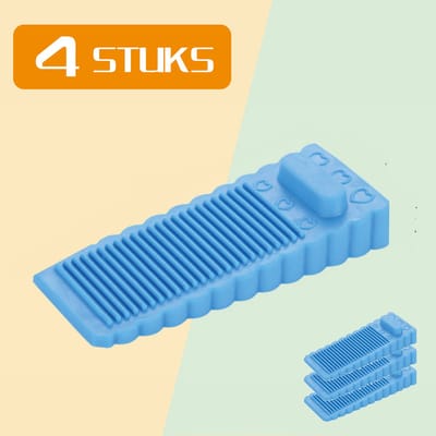 Colorful Sun® Deurstopper - 4 Stuks - Hoogte Verstelbaar - Met antislip - Rubberen Deurwig - Deurvastzetter - Deurklem - voor binnen en buitendeuren - Tapijt, Floor en Door - Deurstop - Blauw