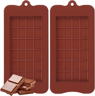 Chocoladevorm van siliconen, 2 stuks, Dubai chocoladevorm, siliconen vorm, chocolade, chocoladevorm met antiaanbaklaag, chocoladebakvorm, chocoladevormen voor 24 chocolade-borden，22.3*10.6*0.8cm
