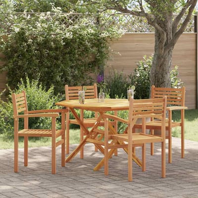 vidaXL Stoel 4 pcs Bruin 56 x 55 x 90.5 cm Massief Teakhout