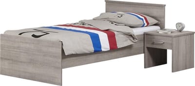BEUK Bedframe 90x220 cm - Donker Grijs Hout - Bavel