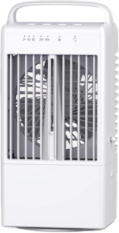 Luchtkoeler - Ventilator Bevochtiger - Persoonlijke Verkoeling - 4-in-1 Functies - 32 x 15 x 32 cm - Wit