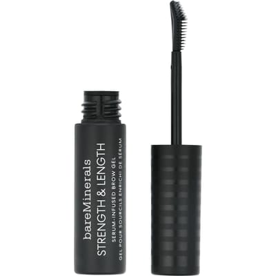 bareMinerals Strength & Length Serum-Infused Brow Gel with Plant-Based Strengthening Serum Vegan Chestnut