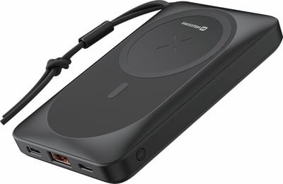 Swissten Powerbank Geschikt voor Magsafe - 10.000 mAh - Draadloos opladen - USB & USB-C - Geschikt voor iPhone 12/13/14/15/16/17 - Zwart