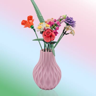 Lumora organische vaas – Decoratieve vaas - Sakura Roze - 3d geprinte vaas – Bloemenhouder voor Botanical bloemsets (17 stuks) - 17.5 CM