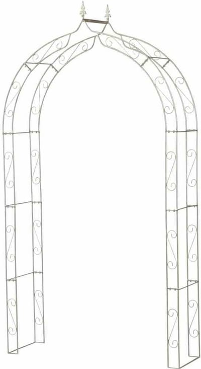 Metaal Rozenboog Tuin Sierlijke Curve Zilver