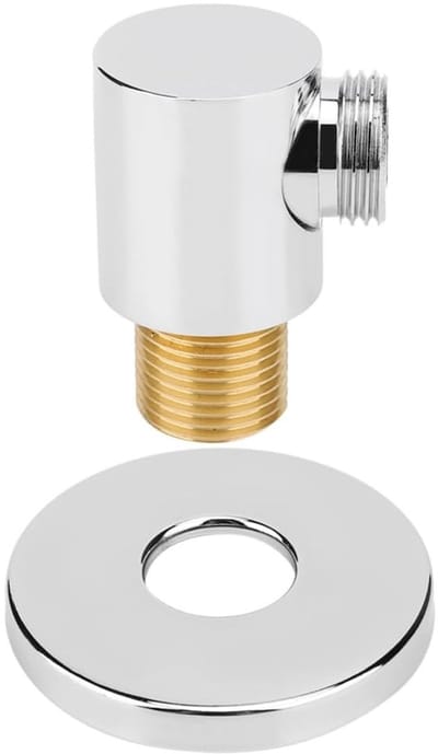 Dailygoods - doucheslangconnector - 1/2" koperen adapter - wandcontactdoos - badkamer aansluiting - elleboog vormgeving