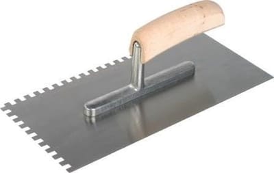 Getande Stucadoorstroffel 280x130mm met Houten Handvat - Tegellijm Rekenmachine
