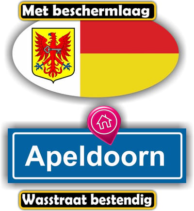 Jerma - Apeldoorn - Auto - Sticker - set 2 - Ovaal 13x7 cm - rechthoek 13x6 cm - Zelfklevend - Vinyl