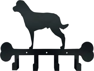 Sleutelrekje - Hondenriem en Sleutelrek - 4 Haakjes - Hond - Zwart - Metaal