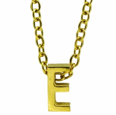 Initial ketting letter E - Minimalistisch - Goudkleurig Staal
