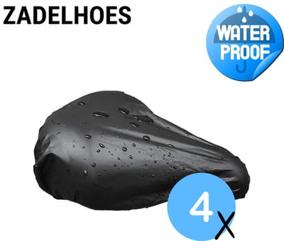 Chipa - Waterdichte Fietszadelhoes – 4 Stuks - Universele Zadelhoes Fiets – Regenhoes voor Fietszadel – Beschermhoes tegen Regen, Stof en Vuil – Zadelhoes Waterdicht - Fietsaccessoires Zwart