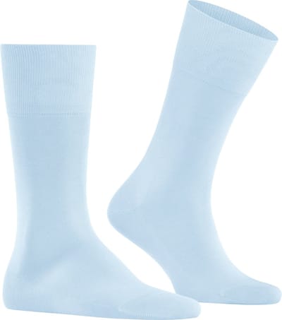 FALKE Tiago eenkleurig fil d'Ecosse katoen sokken heren blauw - maat 39-40