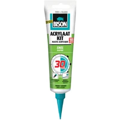 Bison Acrylaatkit Snel 30 minuten tube 150 ml - afdichtingskit voor het afdichten van voegen, naden, kieren en scheuren, overschilderbaar, strak afmesbaar