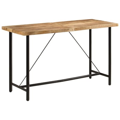 vidaXL - Bartafel - 180x70x107 - cm - massief - mangohout - en - ijzer
