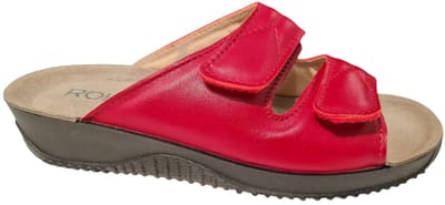 Rohde Dames Slippers Met Klittenband Sluiting - Rood - 37