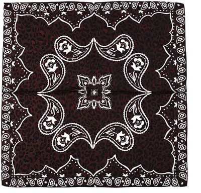 Vierkant Sjaaltje met Elegant Paisleymotief en Subtiel Luipaarddessin (70x70cm) - Koffie