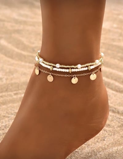 Coin anklet - Roestvrijstaal Enkelsieraad - roestvrij staal enkelbandje - stainless steel anklet bracelet - stainless steel enkelbandje - anklet bracelet - minimalistisch - enkelbandje met muntjes- roestvrij staal - moederdag - moederdag cadeautje