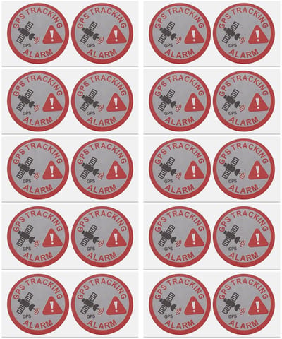 Dailygoods- Waarschuwing Sticker 20 Stuks - GPS Tracking Sticker - Zelfklevende Sticker - Waterdichte Sticker - Diefstal Bescherming - 3 cm Diameter - Diefstalsticker