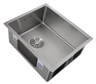 Pure.Sink Comfort PVD Gun Metal spoelbak 34x40 cm onderbouw, vlakbouw en opbouw PCM3440-61