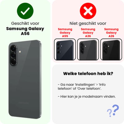 Hoesje Met Screenprotector - Geschikt voor Samsung Galaxy A56 - Luxe Pasjeshouder - Bookcase Portemonee - Flip Case - Kunstleer Book Case - Flipcase - Book Cover - Walletcase - Portemonneehoes - Turquoise