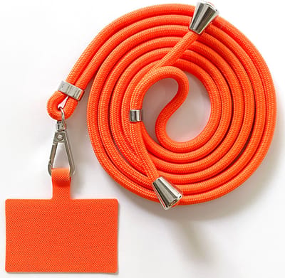 Universele verstelbare telefoonkoord - oranje - 150 cm